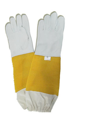 kaufen Professionelle Handschuhe aus weißem Schafspelz für die Bienenzucht mit Lüftungsmanschette 470 mm bis 500 mm Länge on-line-Fertigung