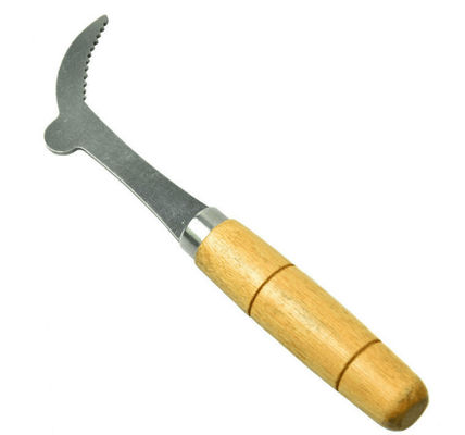 kaufen Spezielles Bienenstock-Werkzeug kurvte den kurzen Edelstahl, der Messer mit Holzgriff die Mütze abnimmt on-line-Fertigung