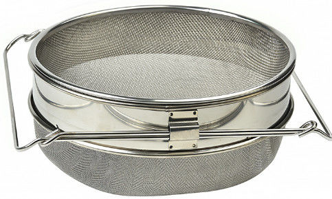 kaufen Doppeltes SS-Sieb die Spitzensieb-Unterseite ist flache allgemeine Qualität Honey Strainer Filter on-line-Fertigung
