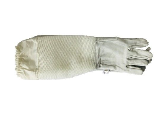 kaufen Weiße gelüftete Handschuhe für Imkerei-weiße Schaffell-Handschuhe mit weißer weicher gelüfteter Stulpe on-line-Fertigung