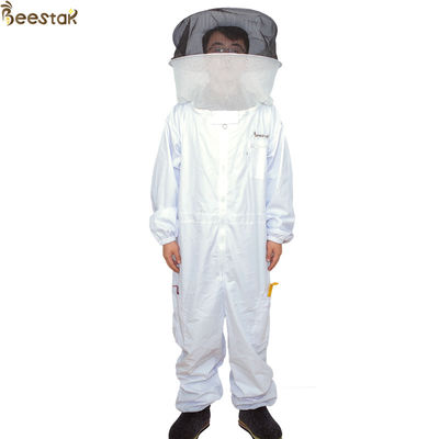 kaufen S-XXL lüftete Bienen-Jacke mit rundem Schleier-Imkerei-Anzugs-Bienen-Wächter-Baumwollanzug on-line-Fertigung