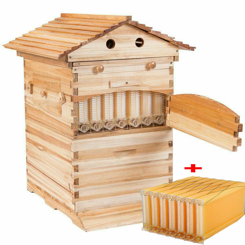 Nicht zusammengebaute Langstroth 7 Kunststoffrahmen Automatischer Honigfluss Bienenstock Bienenstock