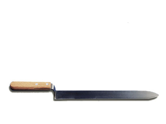 Edelstahl, der Messer mit den Latten des Honigs Werkzeuge die Mütze abnehmend die Mütze abnimmt