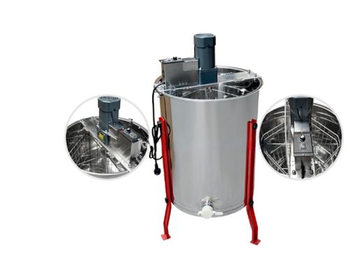Edelstahl 4-Rahmen-Honig-Extraktor mit 1,1 mm Dicke 42*26cm Innenkorb und 47*63cm Honigbehälter für Bienenfarmen