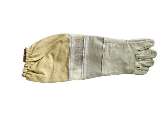 #10white-Stoff-Ärmel +Half lüftete Handschuhe mit starkem Handgelenk-Schutzschaffellhandschuh