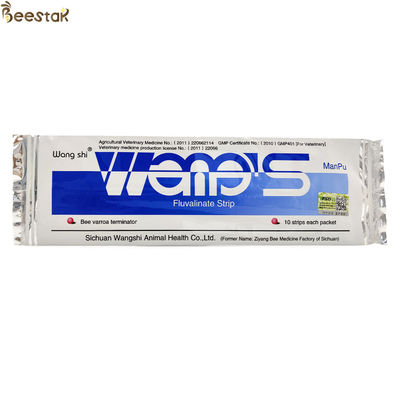 Wangshi Bienenmedizin Manpu Fluvalinat Streifen Bienen Varroa Milben Sofortiger Killer 10 Streifen/Tasche