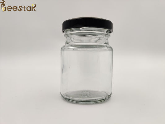 Vogel-Nest-Flasche 50ml 75ml ringsum Glas-Honey Pot Glass Container Bottles mit schwarzem Deckel