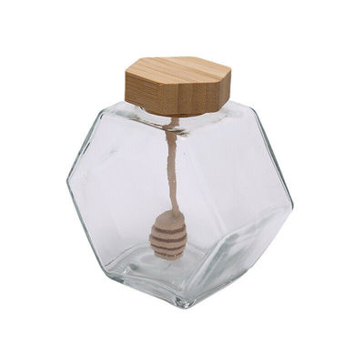 Honey Jar And Spoon Jam-Soßen-Glas-Speicher-Flaschen u. Gläser des Klarglas-380ML