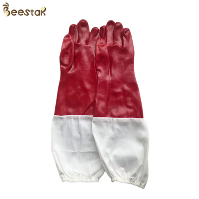 Rote Gummi-Honey Bee Gloves With White-Stoff-Ärmel-Imkerei-Handschuhe